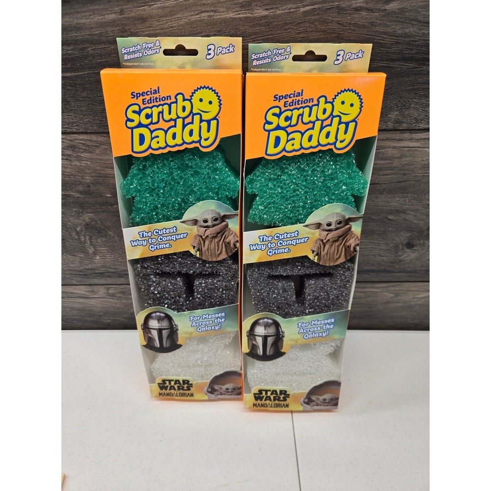 Scrub Daddy Star Wars Mandalorian Grogu Sponges Special Edition 3 Pack Lot of 2